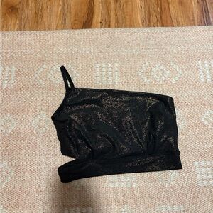 Beyond Yoga Black One-Shoulder Shimmer Camisole